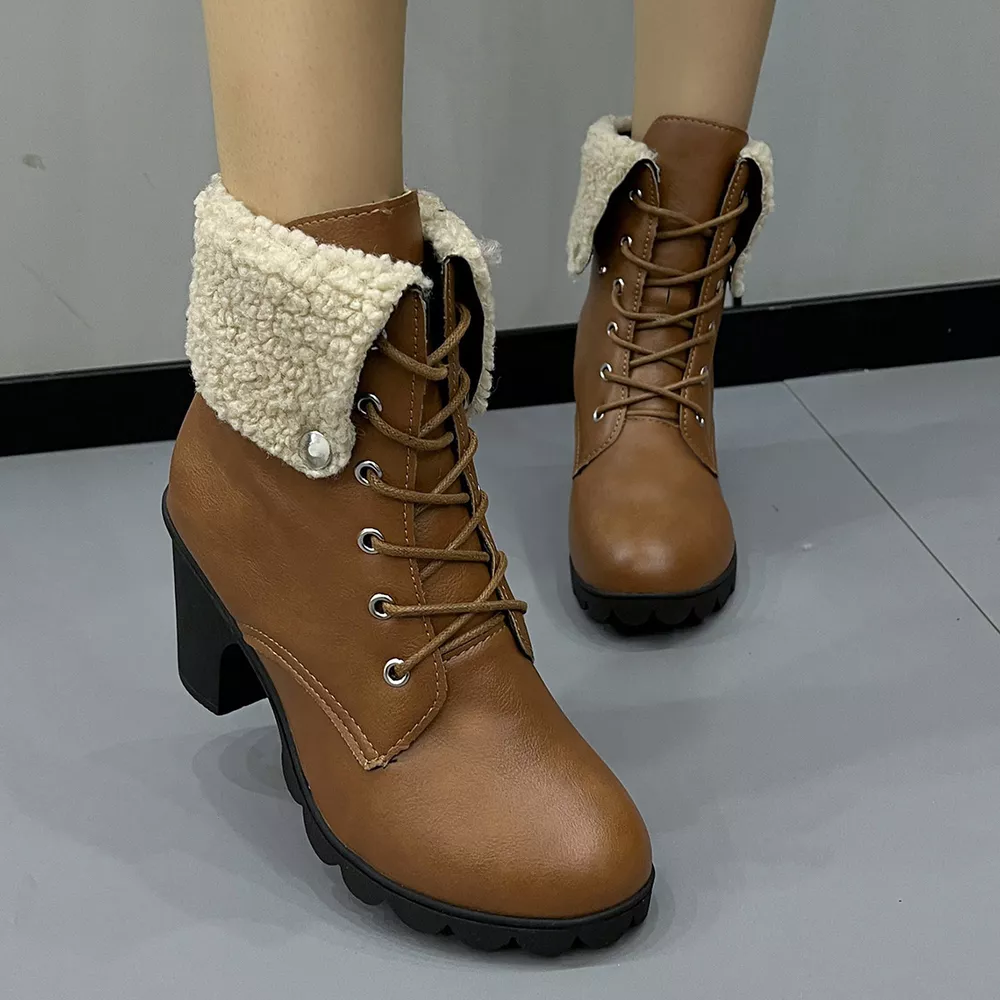 Lace Up Block Heels Boots, image 6