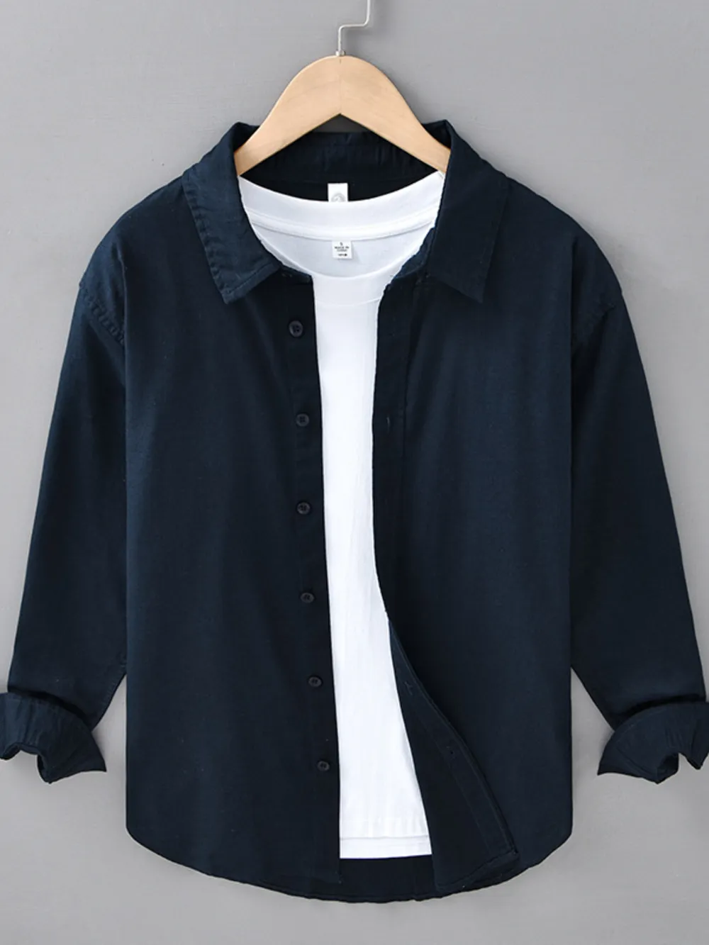 Men's Plus Size Button Up Long Sleeve Shirt, image 2