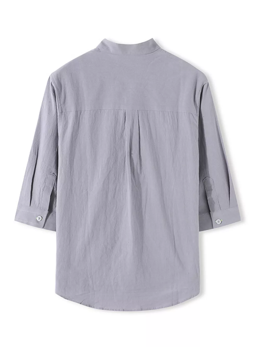 Men's Full Size Casual Mandarin Collar 3/4 Sleeve Shirt Plus Size, image 3