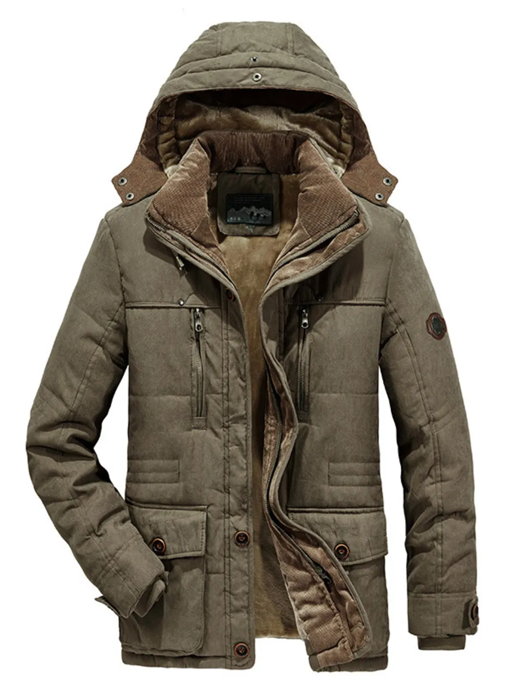 Men's Plus Size Warm Hooded Zip Up Winter Coat, image 5