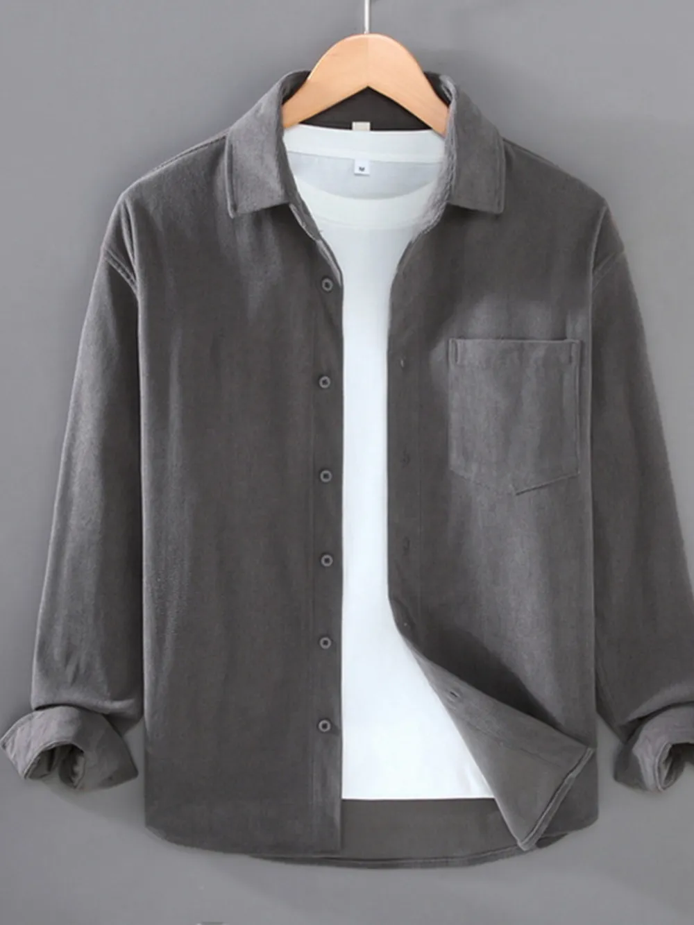 Men's Plus Size Button Up Long Sleeve Shirt, image 4