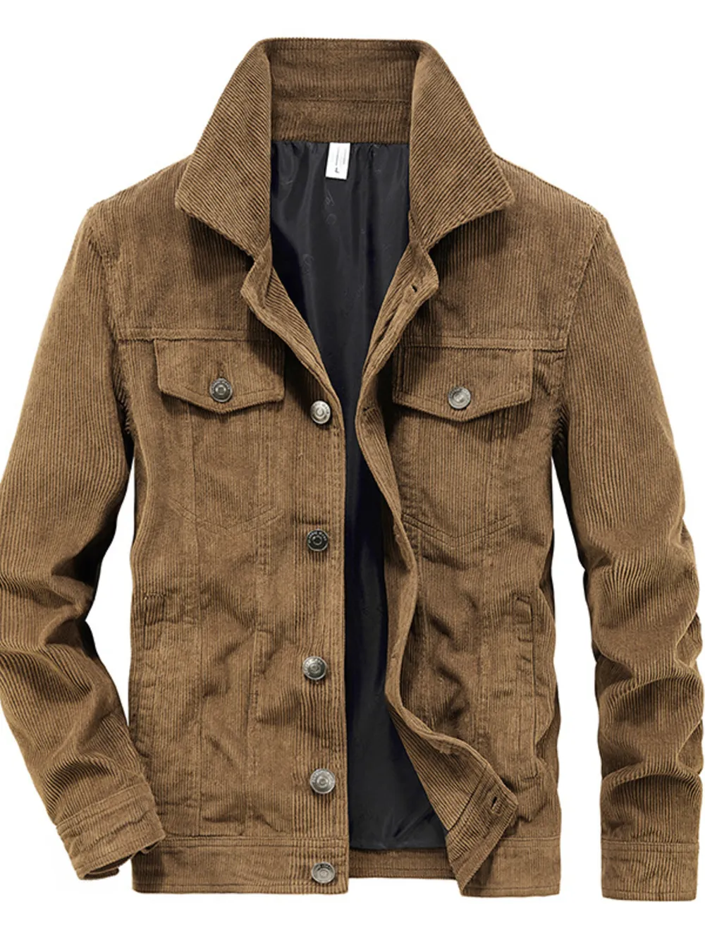 Men's Plus Size Classic Corduroy Button-Down Jacket, image 6