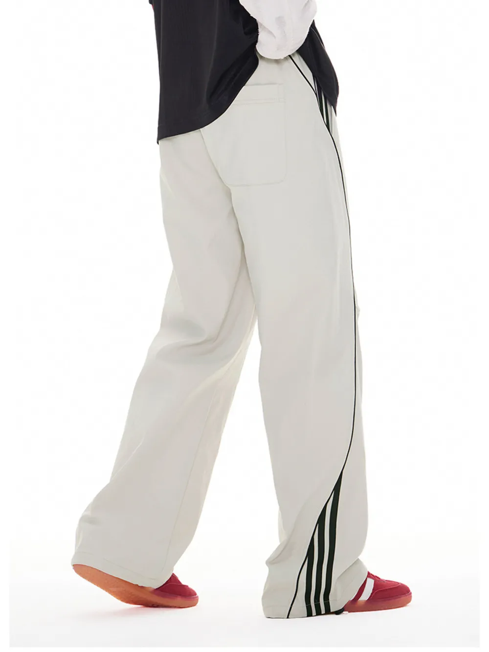 Men's Stripe Wide Leg Cargo Pants, image 3