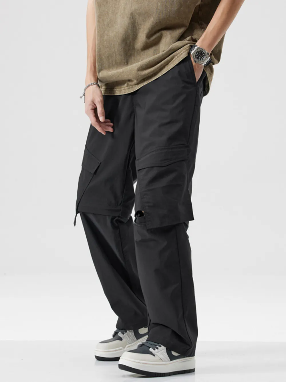 Men's Full Size Wide Leg Cargo Pants Plus Size