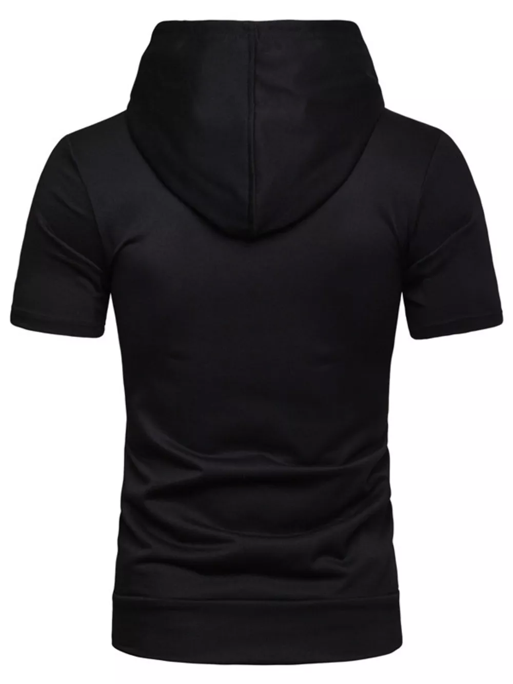 Men's Plus Size Short Sleeve Zip Up Hoodie Top, image 2