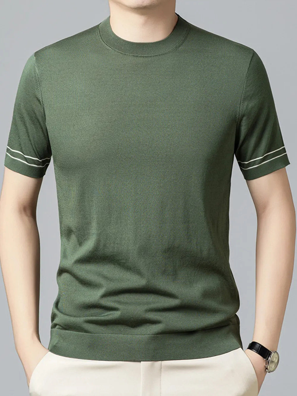Men's Plus Size Round Neck Short Sleeve T-Shirt, image 4