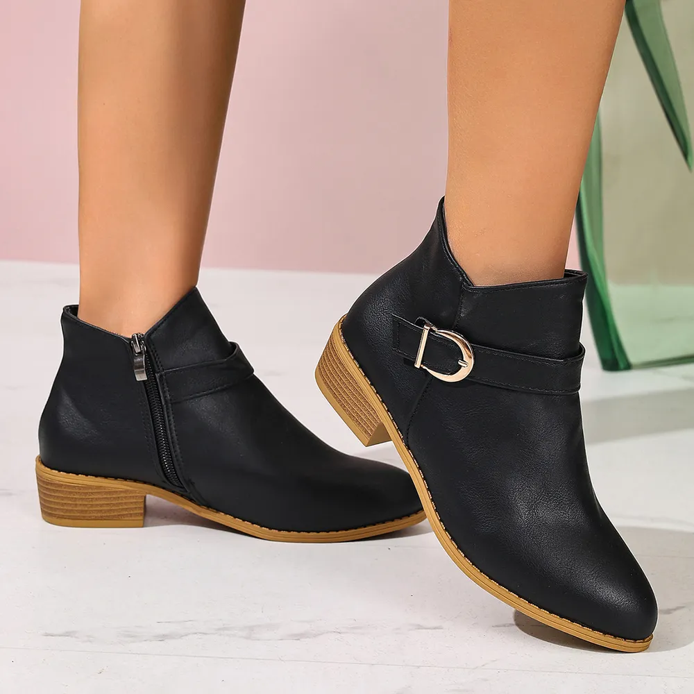 Point Toe Block Heels Boots, image 3
