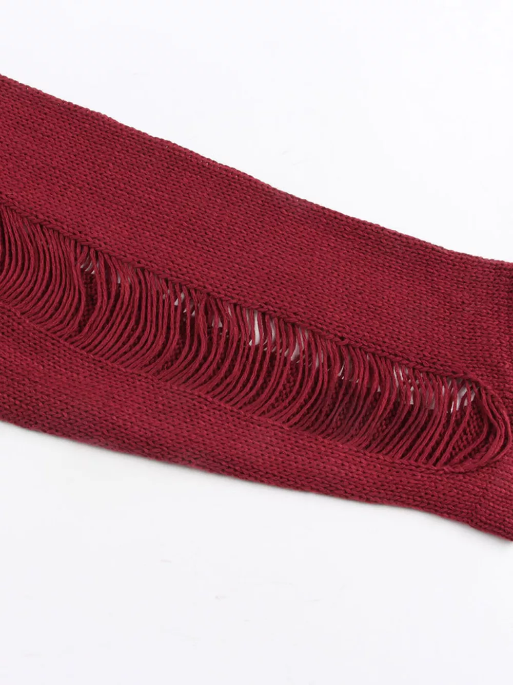 Backless Distressed Long Sleeve Knit Cover Up, image 10