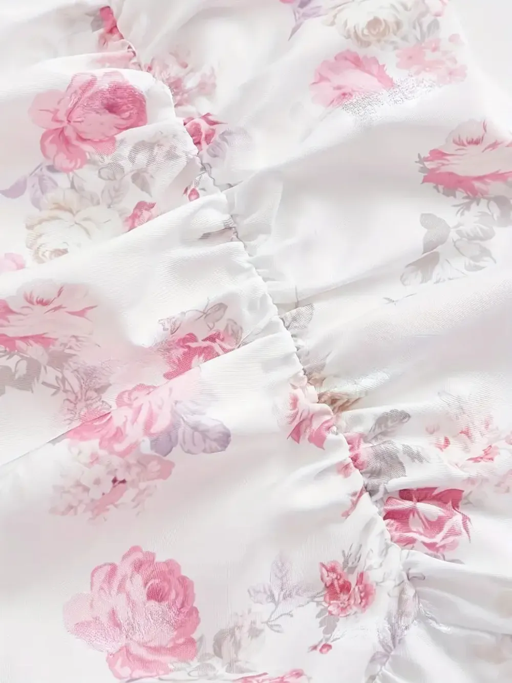 Ruffled Hem Floral Tie-Strap Mini Dress, image 3