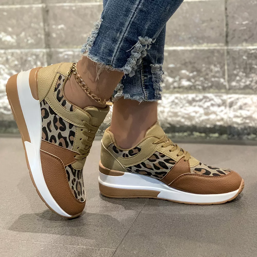 Leopard Lace Up Sneakers, image 2