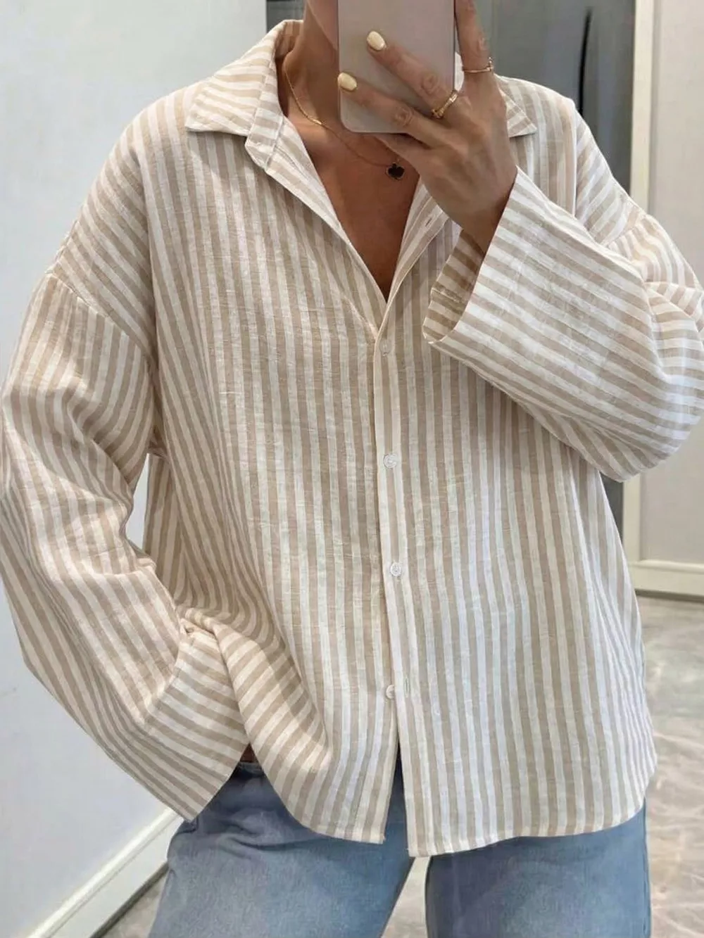 Striped Button-Down Long Sleeve Shirt, image 4