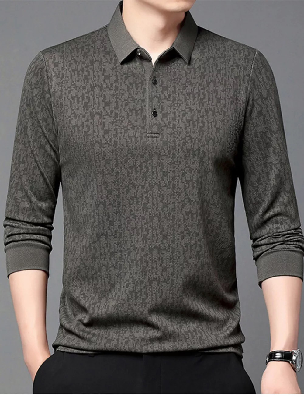 Men's Plus Size Button Detail Short Sleeve Polo, image 2