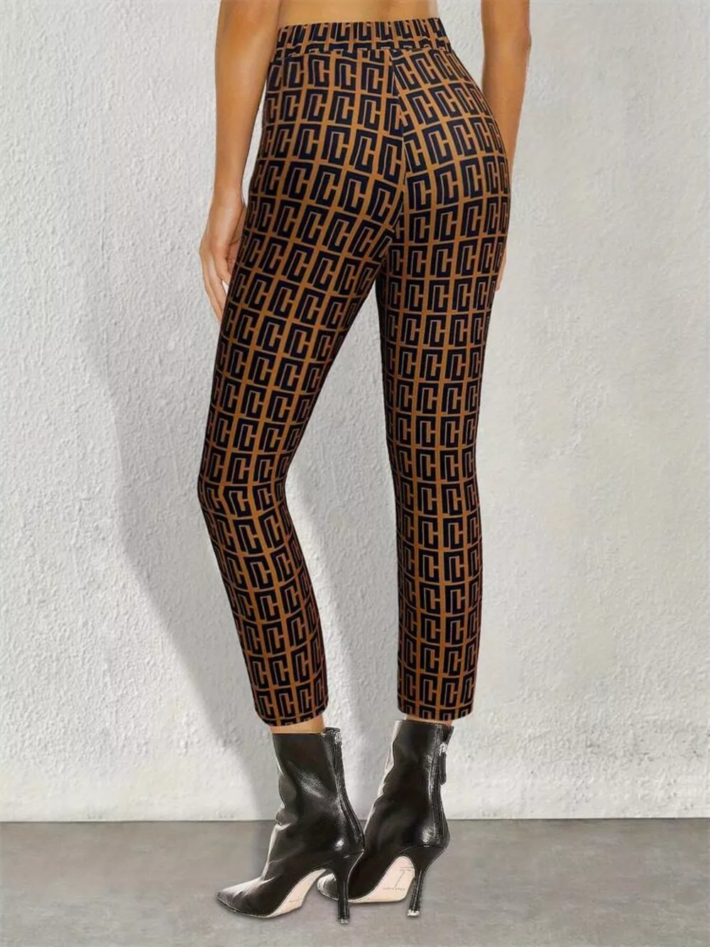 Geometric Pattern Slim-Fit Cropped Pants, image 3