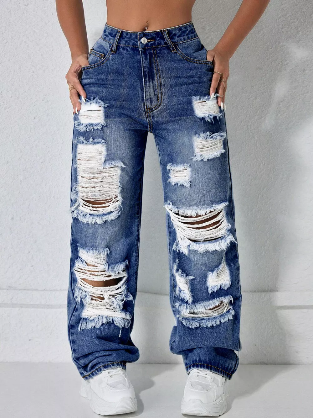 Distressed Wide Leg Jeans, image 10