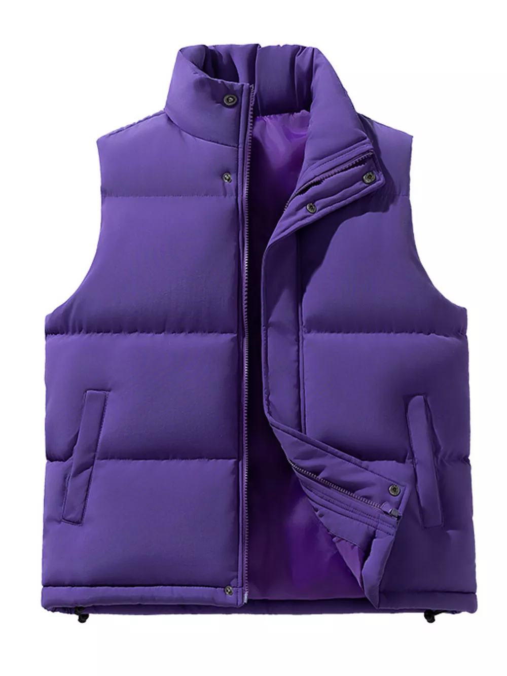 Men's Plus Size Zip Up Vest Coat, image 2