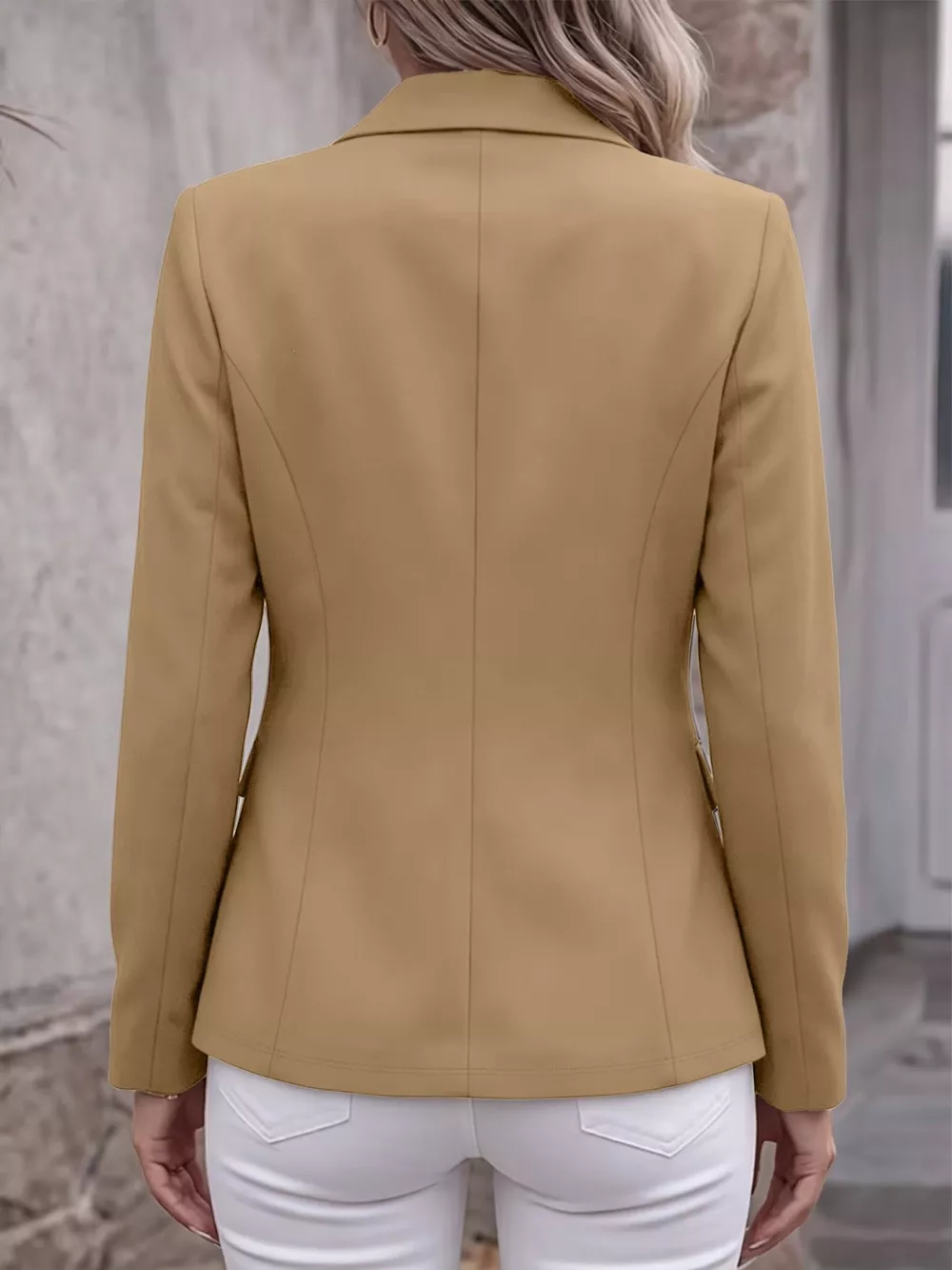 Full Size Lapel Collar Long Sleeve Blazer Plus Size, image 11