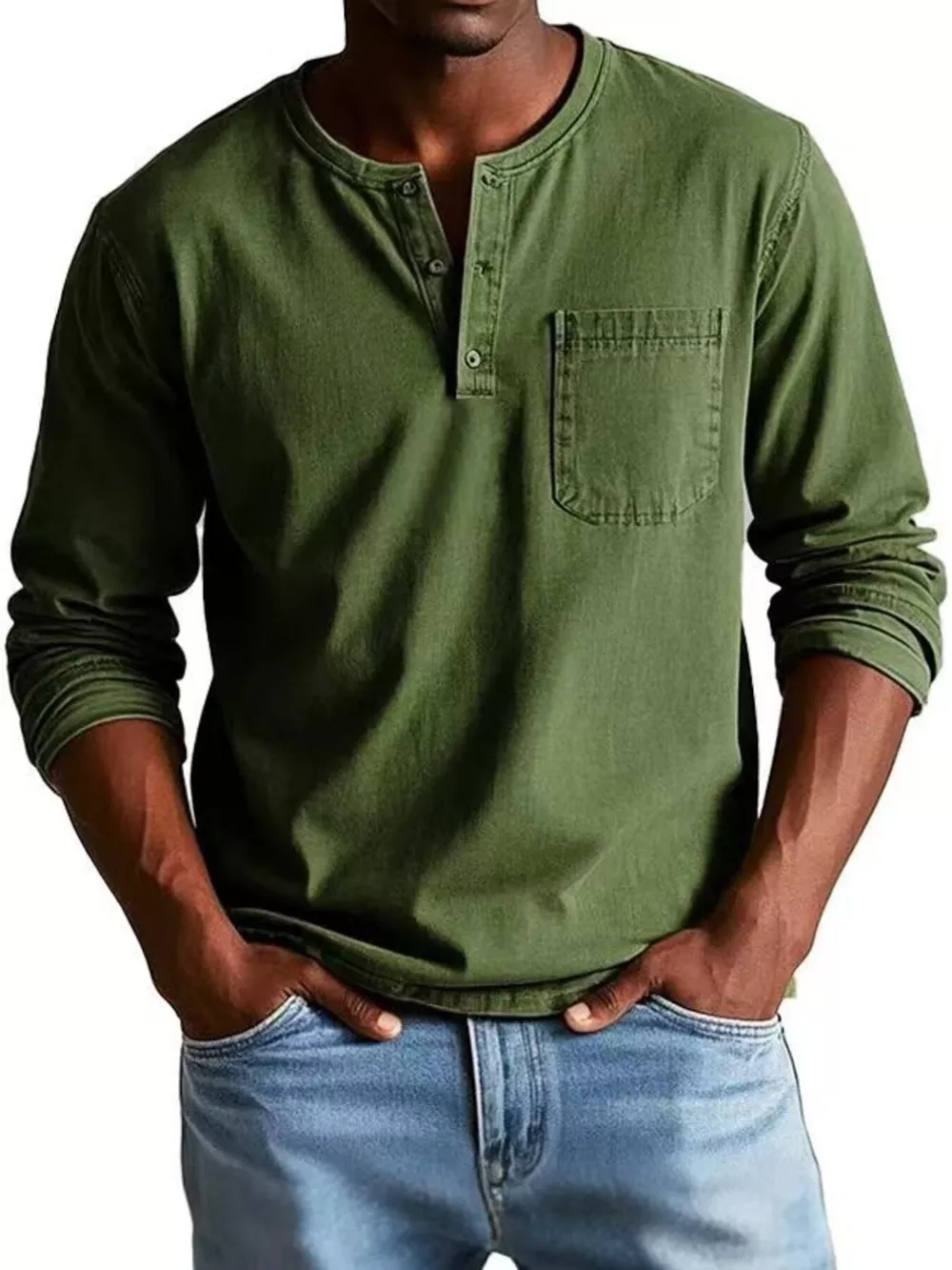 Full Size Button Detail Long Sleeve Top Plus Size