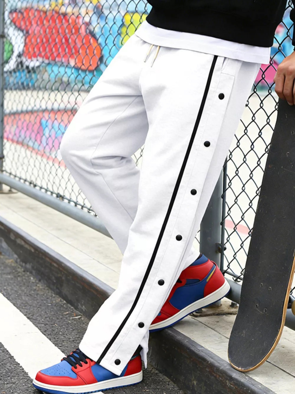 Men's Full Size Side Snap Button Pants Plus Size, image 24