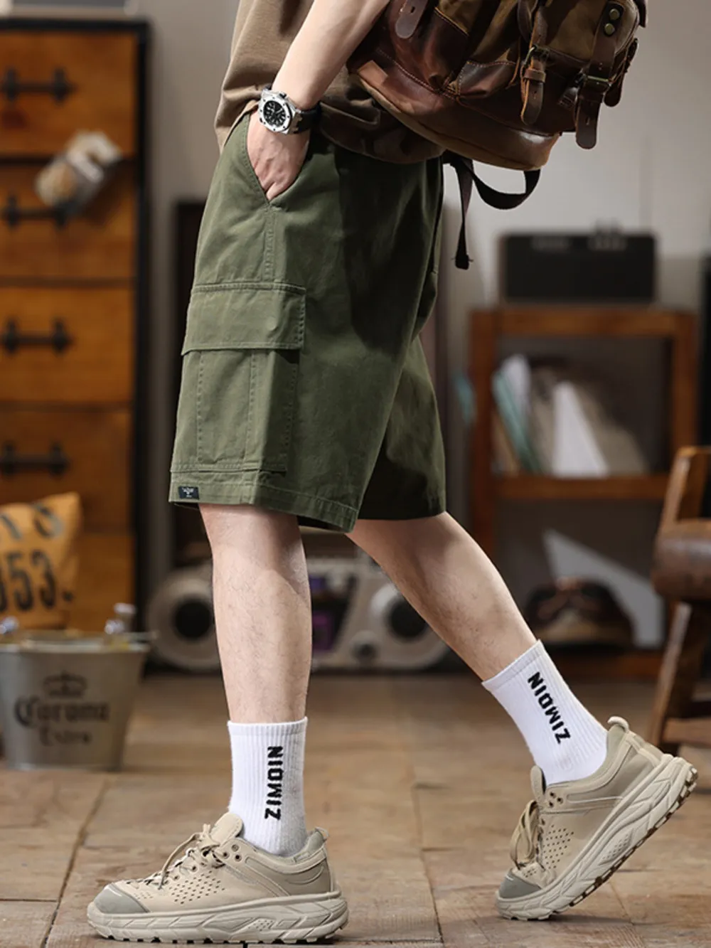 Men's Plus Size Casual Cargo Shorts, image 4