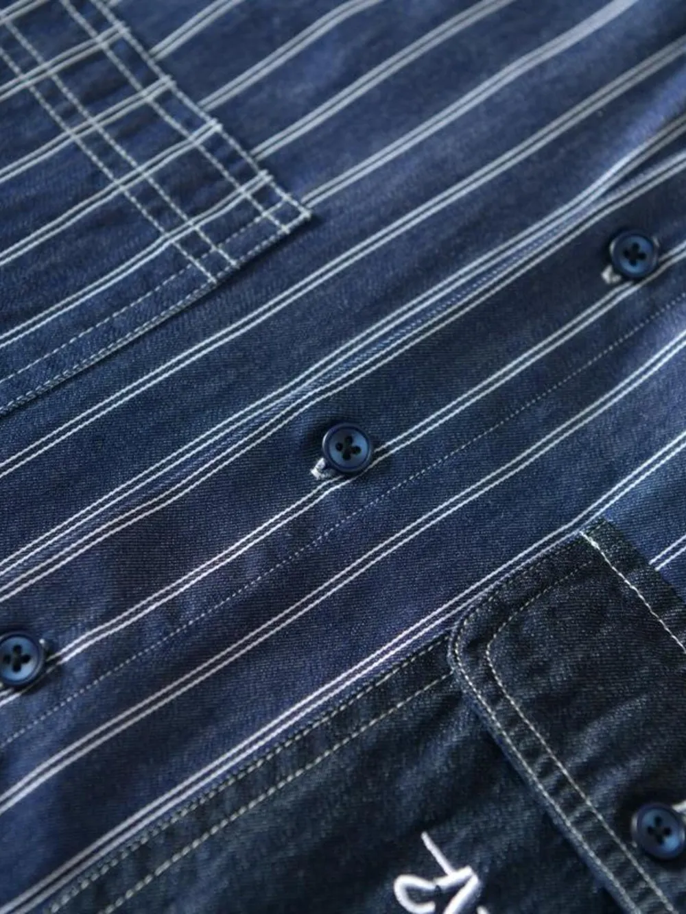 Men's Plus Size Striped Button Up Long Sleeve Shirt, image 9
