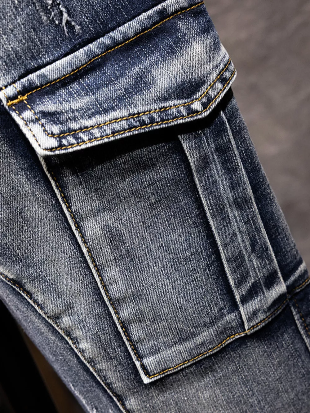 Men's Full Size Relaxed Fit Drawstring Jeans Plus Size, image 4