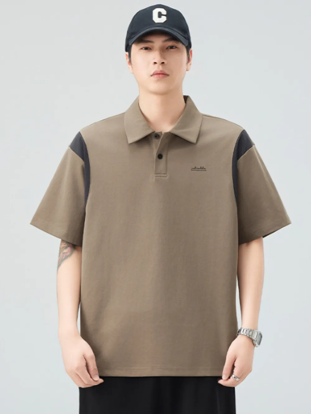 Men's Plus Size Button Detail Short Sleeve Polo, image 14