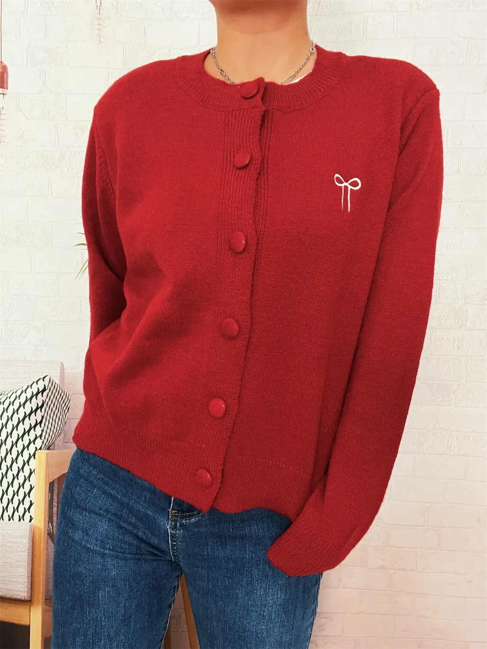 Button-Up Long Sleeve Cardigan, image 9