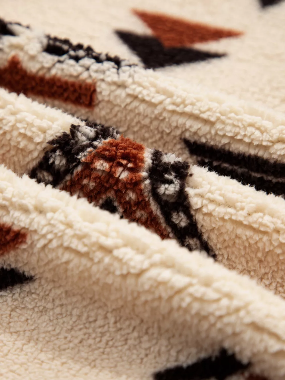 Western Aztec Half Zip Plush Sweatshirt, image 3