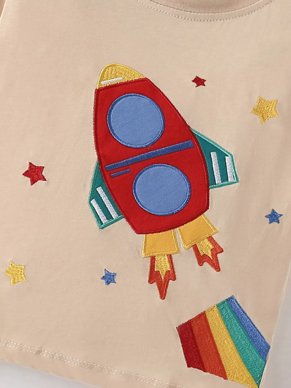 Children's Rocket Embroidered Short Sleeve T-Shirt, image 3