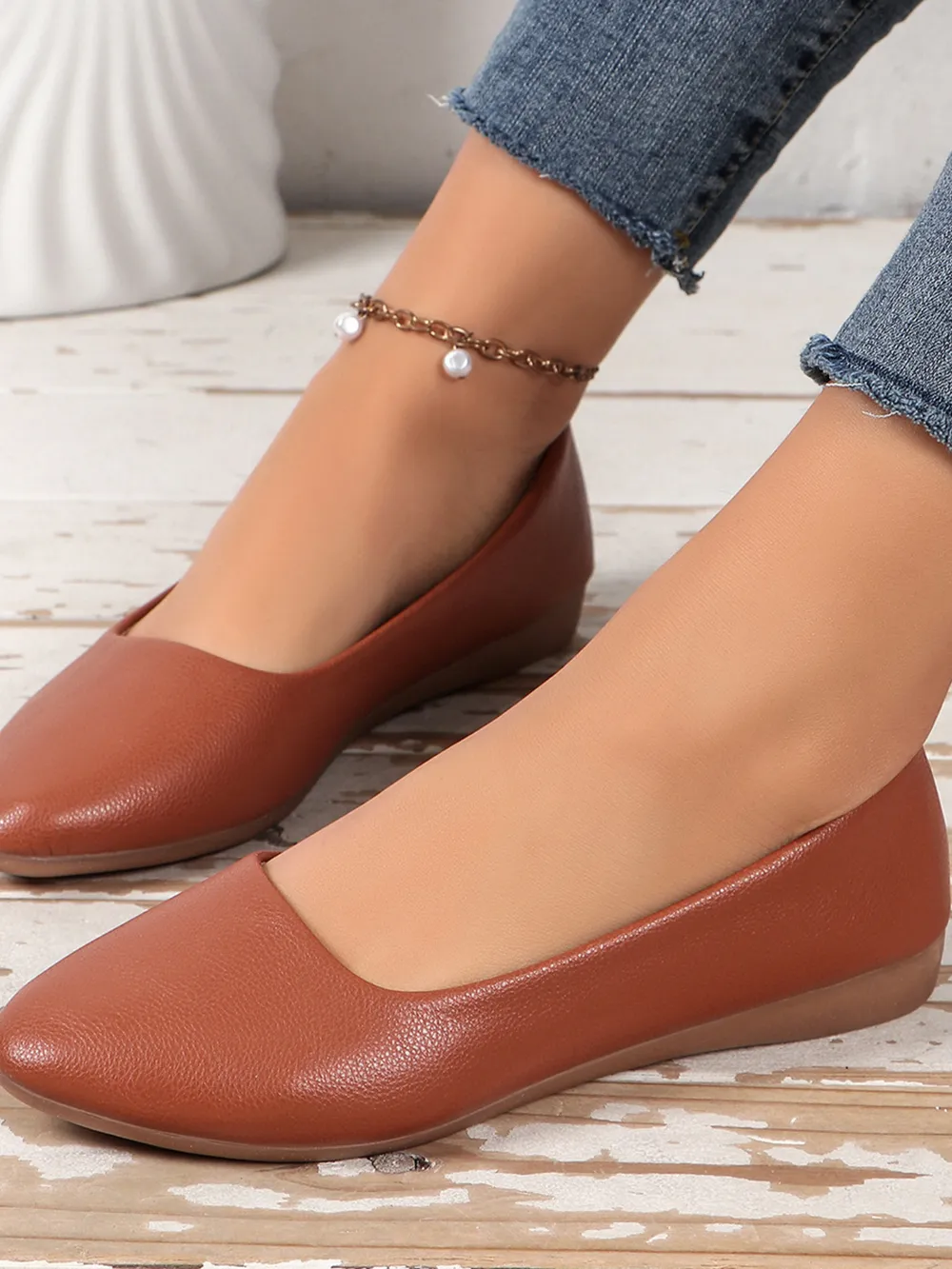 Point Toe Flat Slip-Ons, image 3