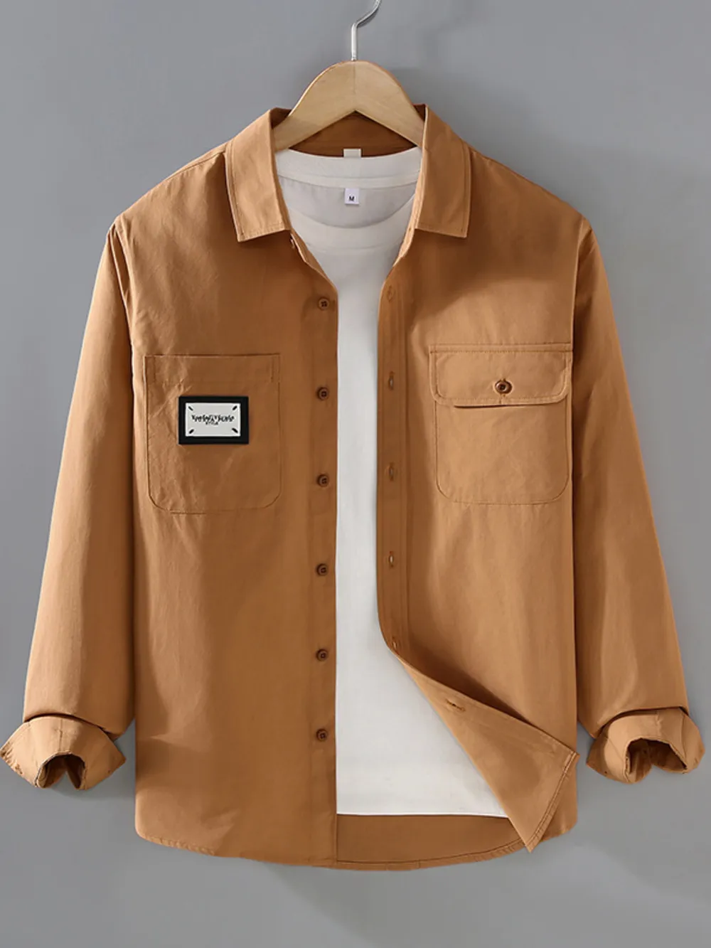Men's Plus Size Button Up Long Sleeve Shirt, image 2