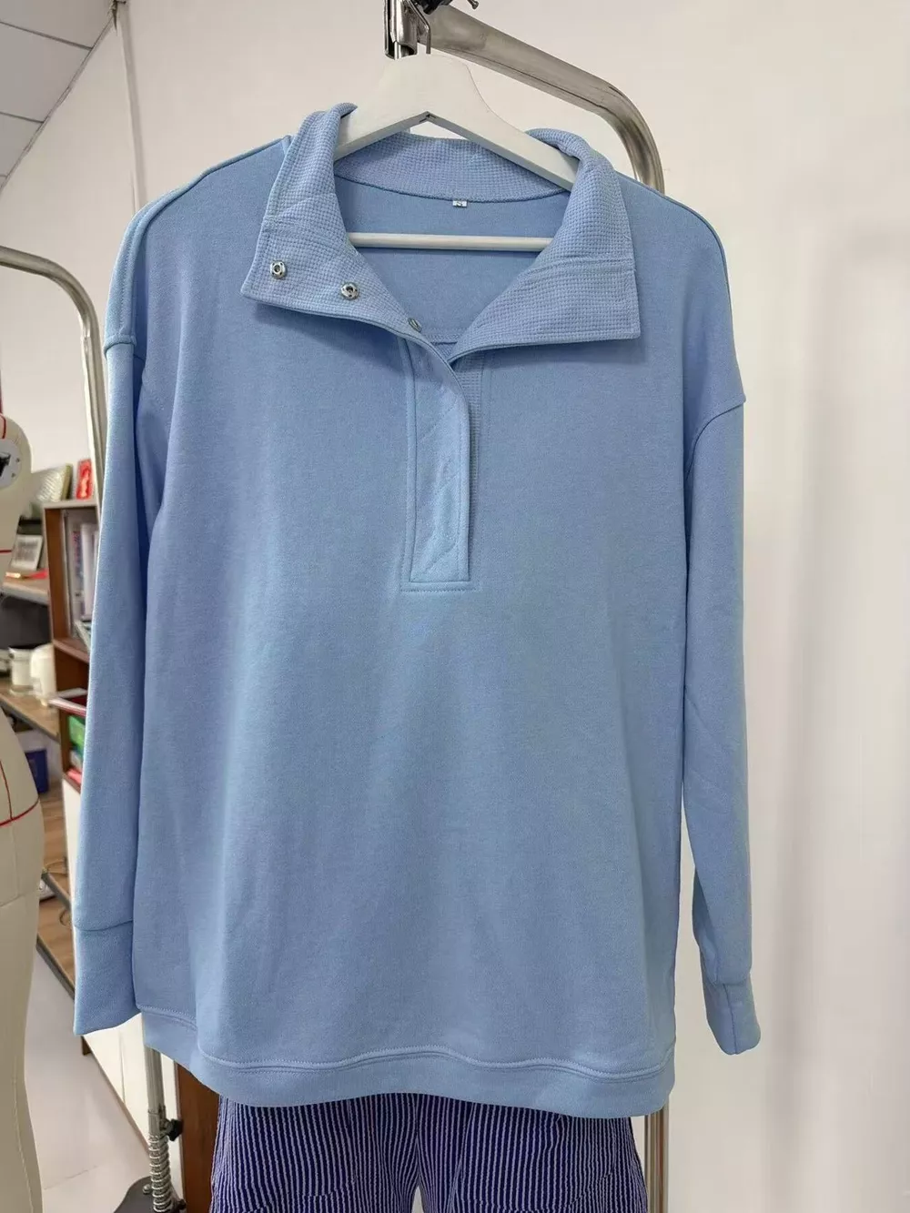 Half Snap Dropped Shoulder Sweatshirt, image 8