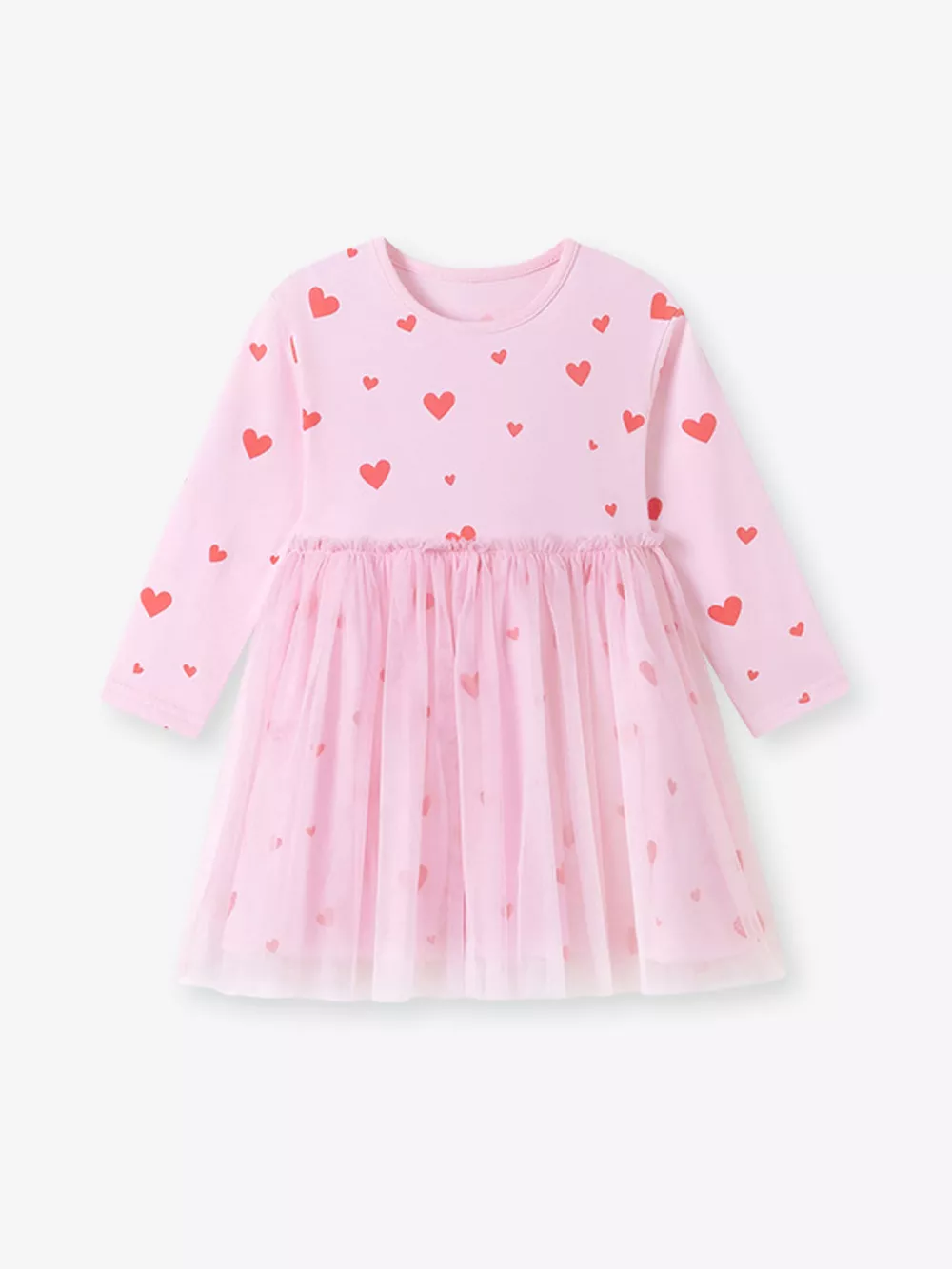 Children's Heart Print Tulle Dress, image 2