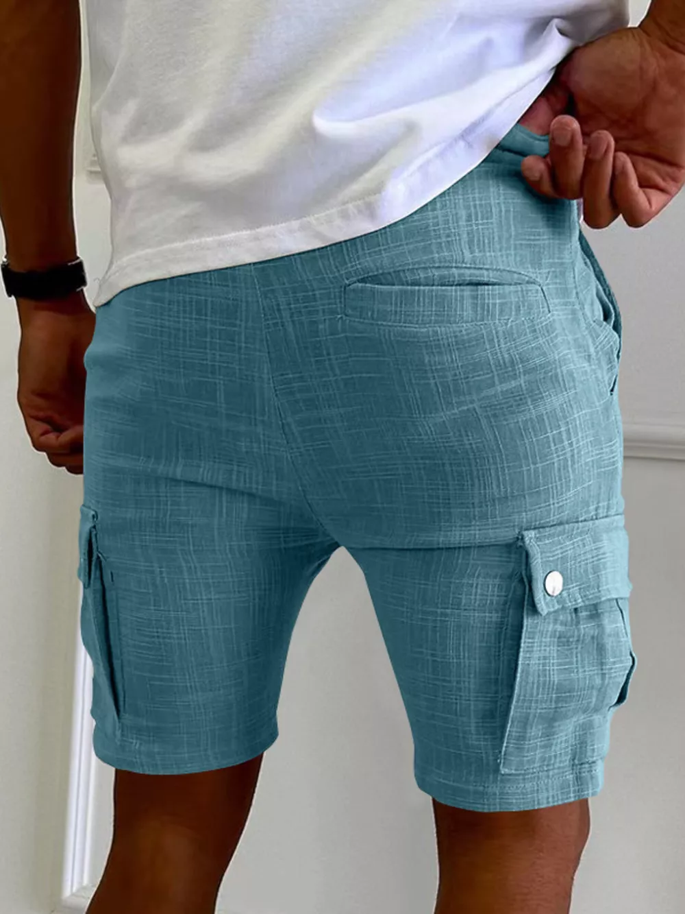 Men's Full Size Drawstring Casual Cargo Shorts Plus Size, image 3