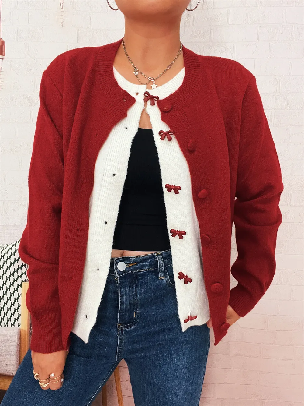 Button-Up Long Sleeve Cardigan, image 6