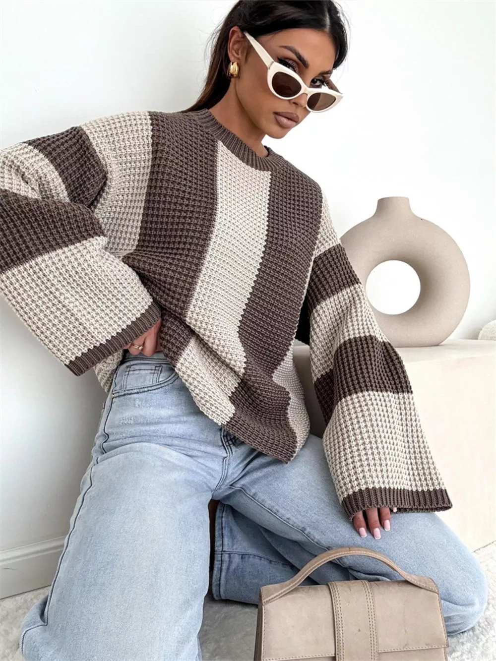 Color Block Long Sleeve Sweater, image 4