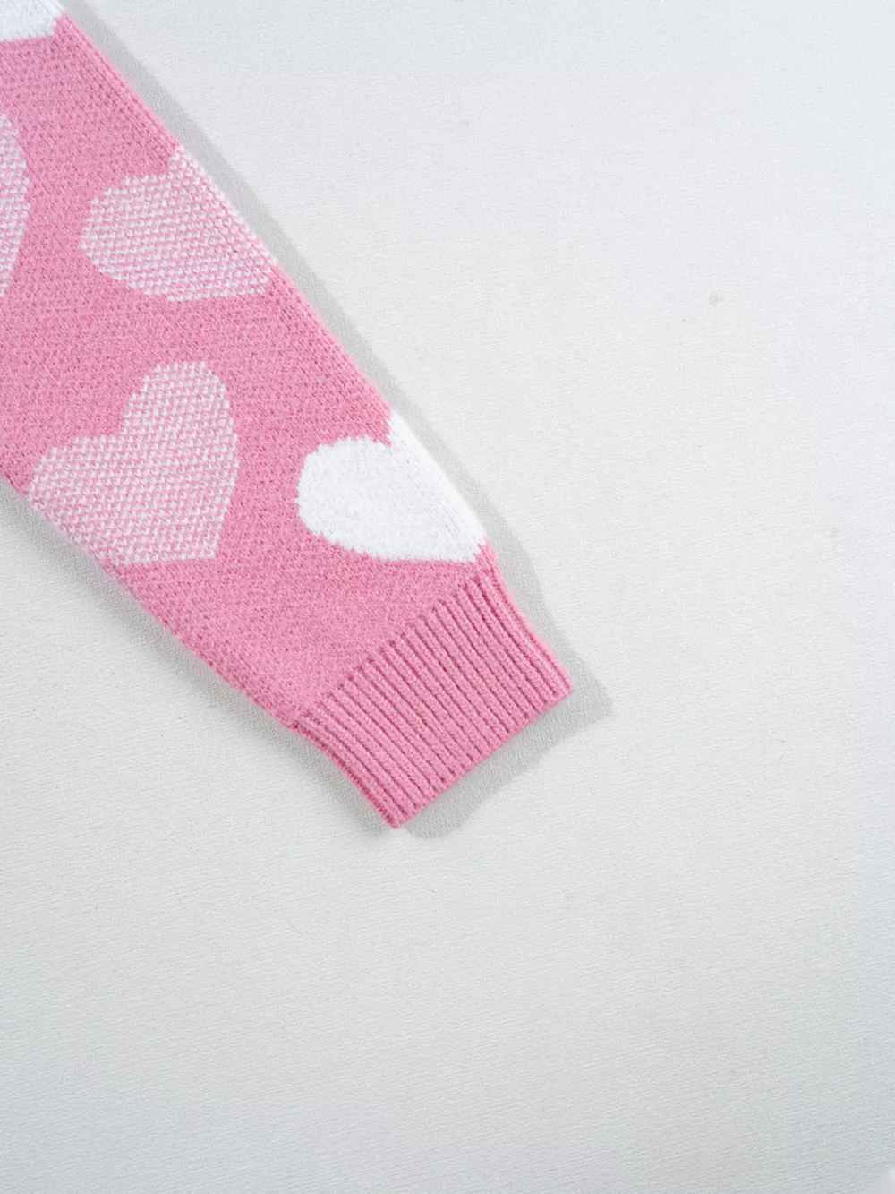 Pearled Heart Print Valentines Crew Neck Sweater, image 6