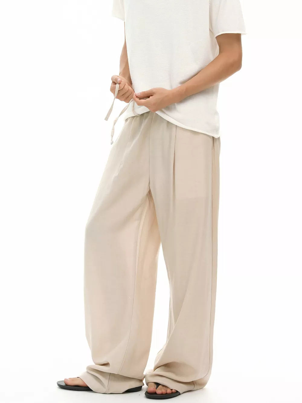 Men's Wide-Leg Drawstring Casual Pants, image 3