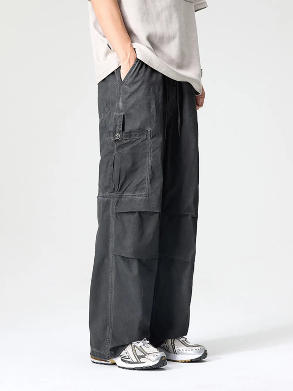 Men's Full Size Wide Leg Cargo Pants Plus Size, image 4