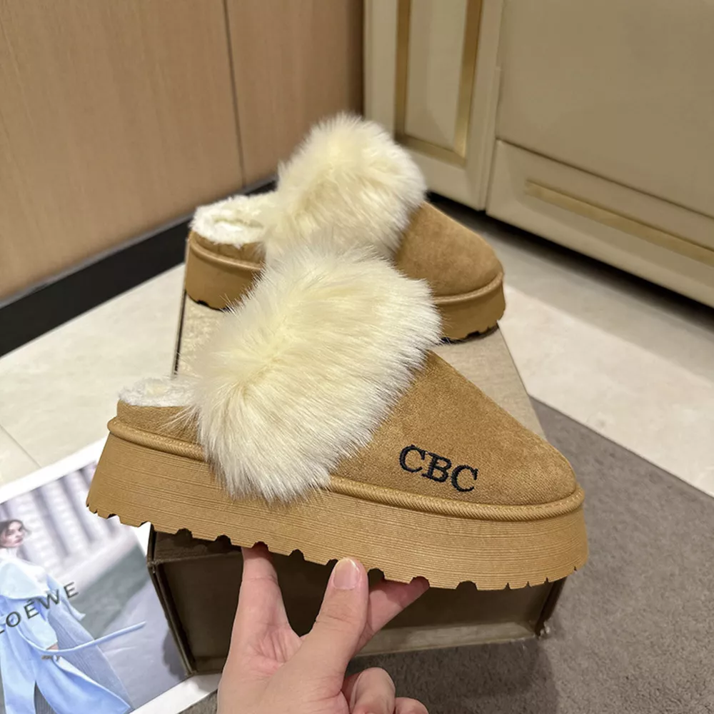 Furry Platform Slippers, image 2