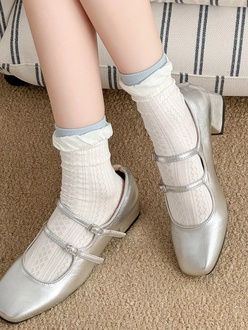 2 Pair Casual Breathable Crew Socks, image 8