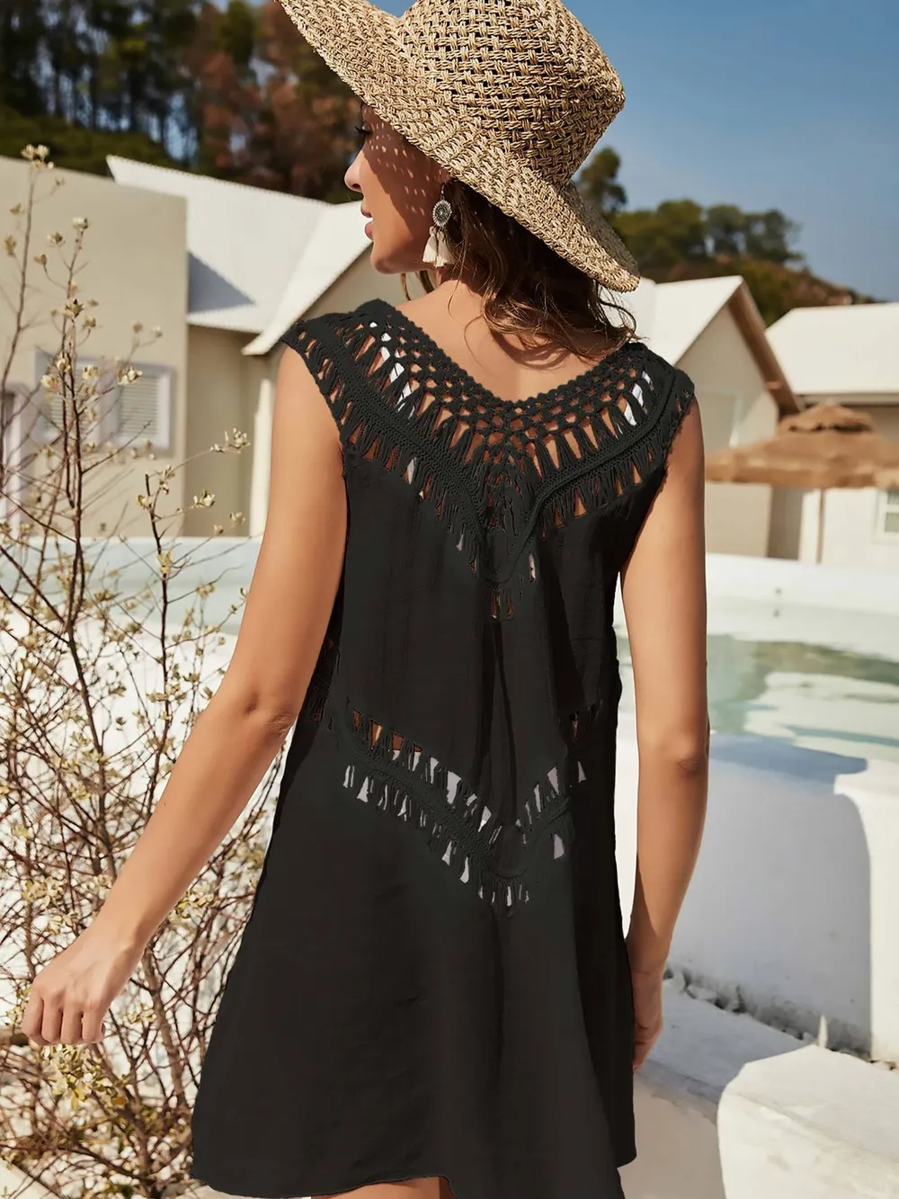 Crochet Detail Beach Cover Up Dress, image 9