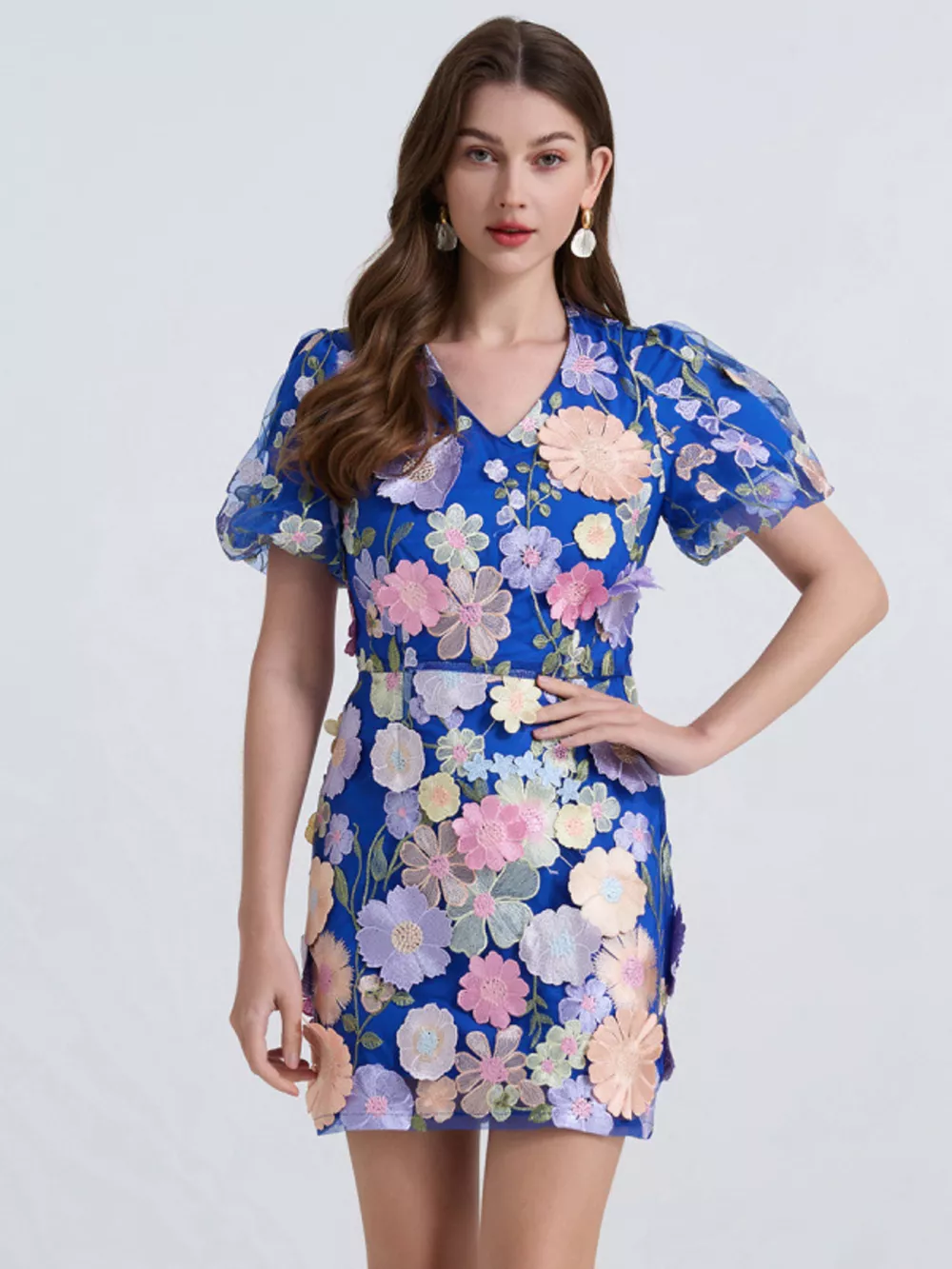 Floral Puff Sleeve Mini Dress, image 25