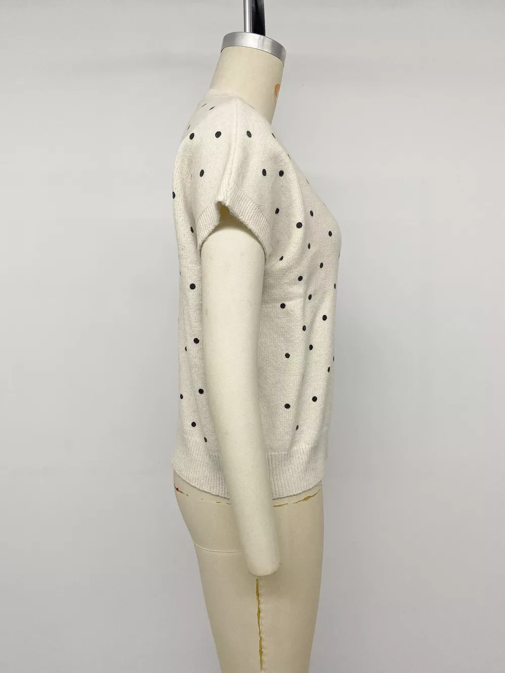 Polka Dot Short Sleeve Knit Sweater, image 9