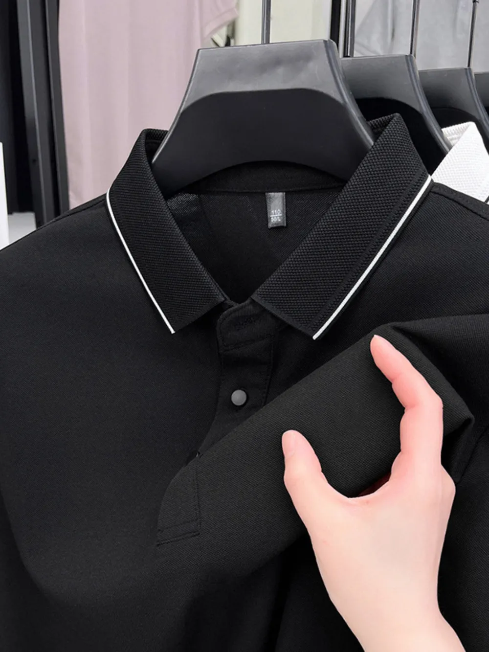 Men's Plus Size Button Detail Short Sleeve Polo, image 5