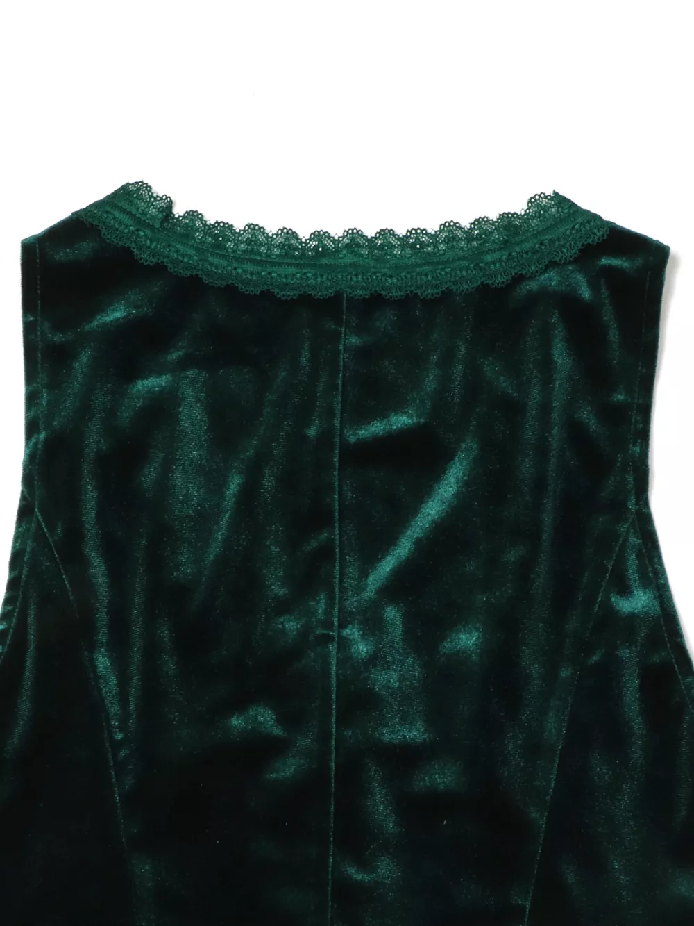 Velvet Lace Trim Button-Down Vest, image 9