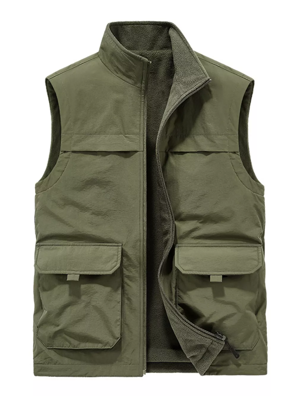Men's Plus Size Zip Up Fleece Lined Vest