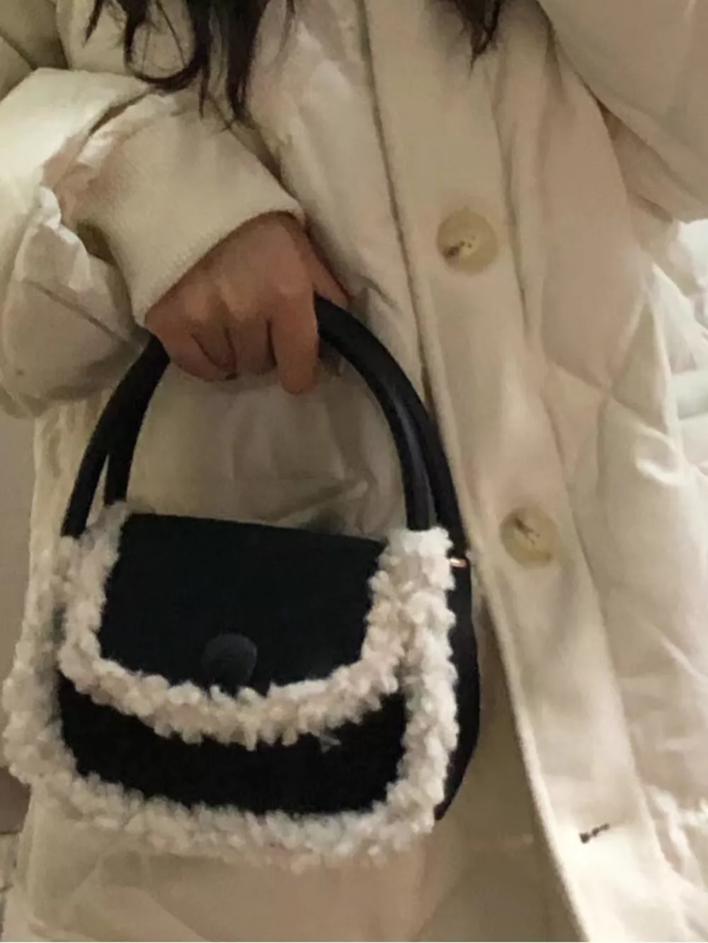Fluffy Trim Mini Crossbody Bag, image 5