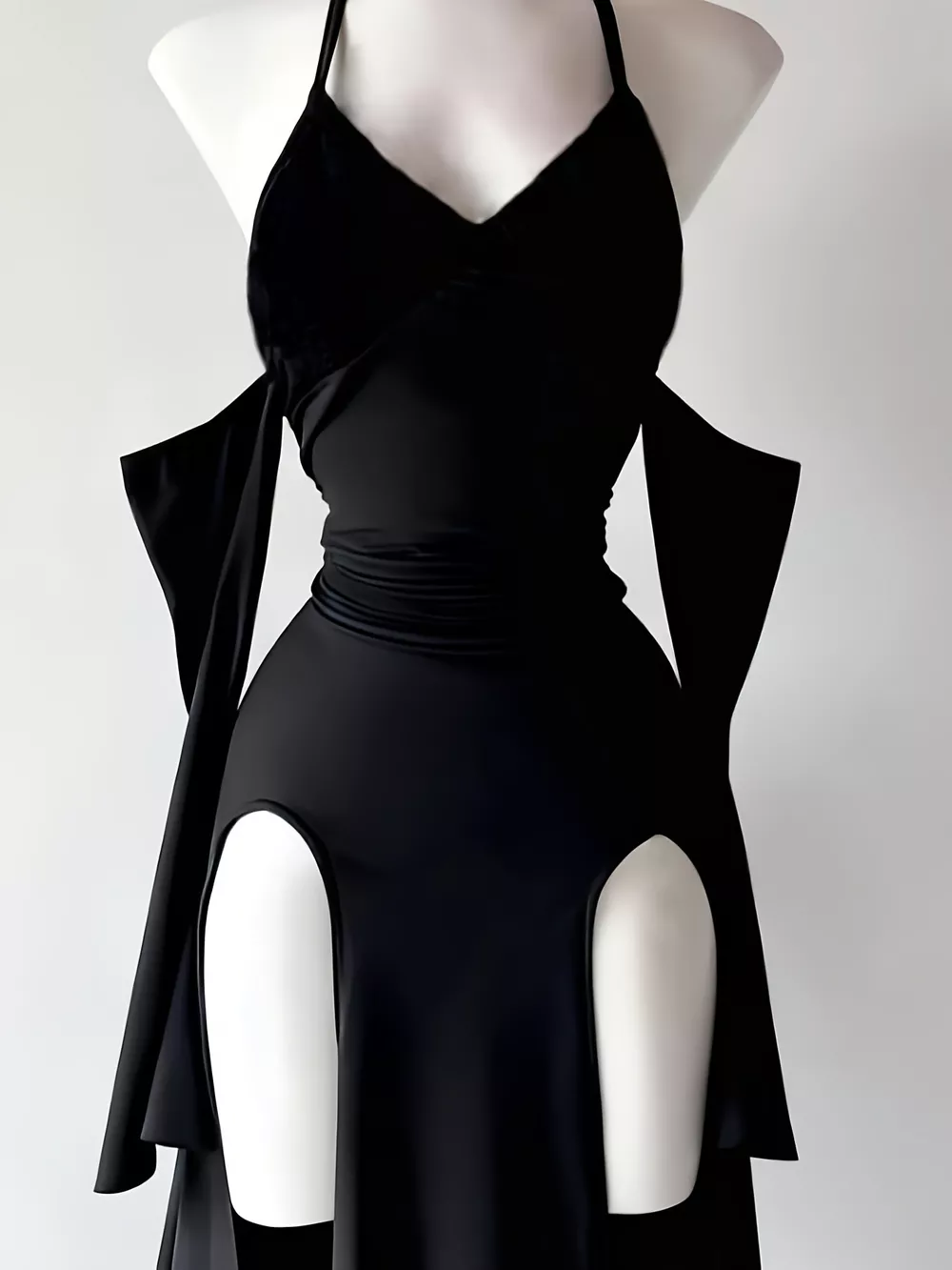 Halter Neck High-Slit Bodycon Dress, image 8