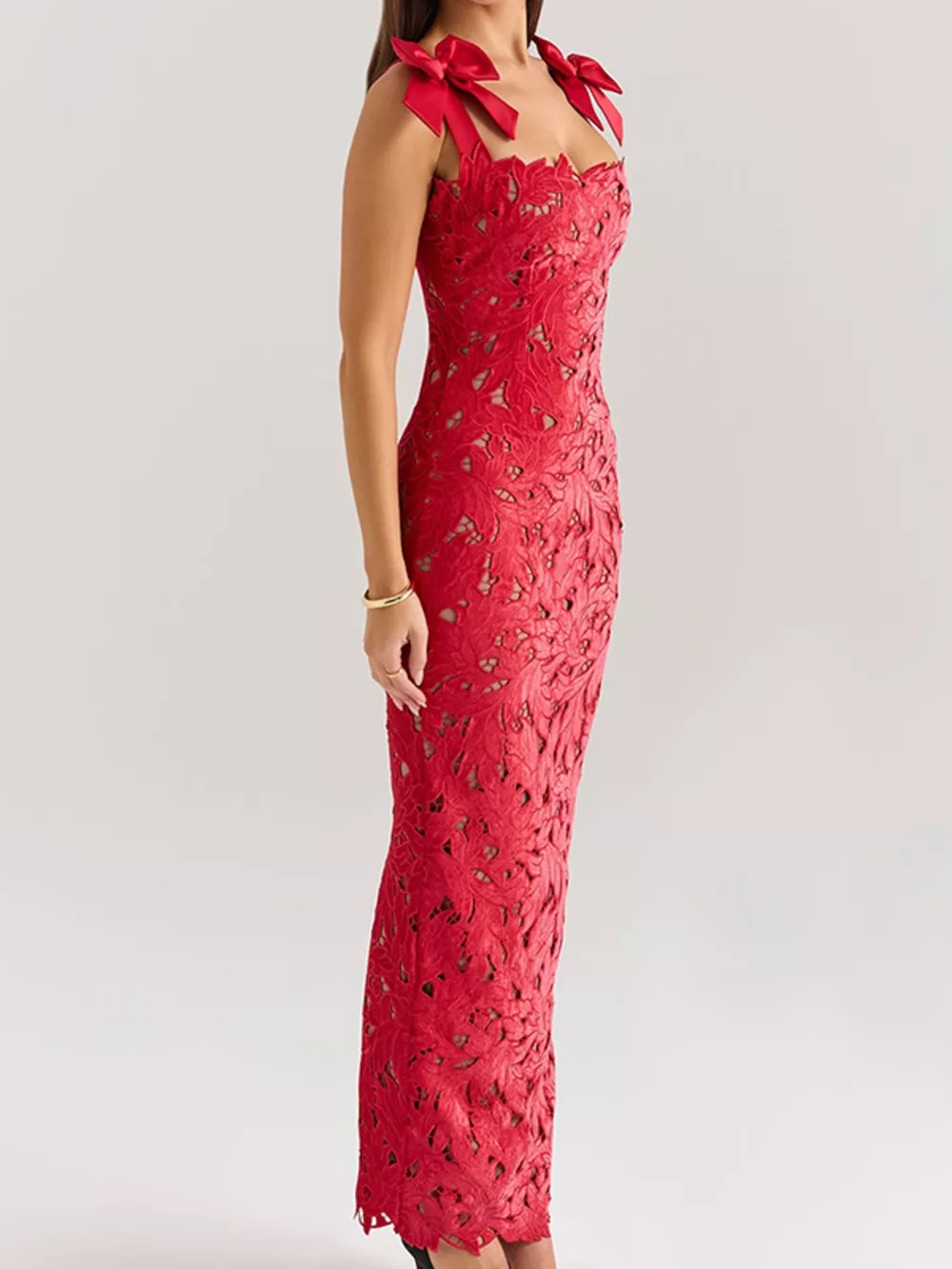 Slit Tie Shoulder Maxi Dress, image 9